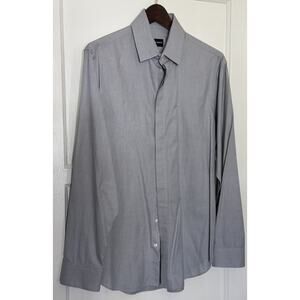 Vintage 90s Y2K Giorgio Armani Men's Black Label Long-Sleeve Dress Shirt L 41/16
